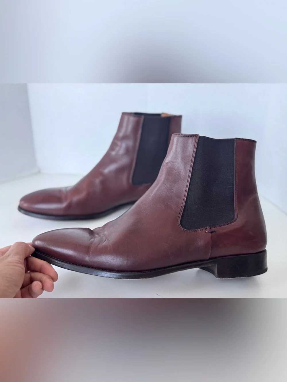 Jack Erwin Brown Leather Chelsea Dress Shoes Boots Men’s
